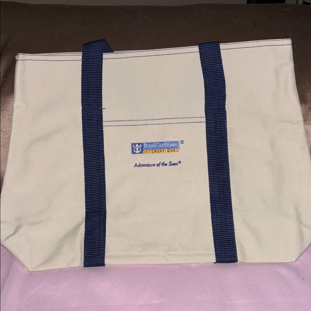 Royal Caribbean Canvas Tote with Navy Straps